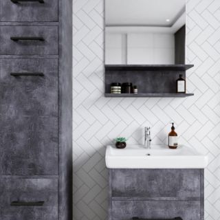 Зеркало с подсветкой Бриклаер Чили 4627125415159 55 см цемент